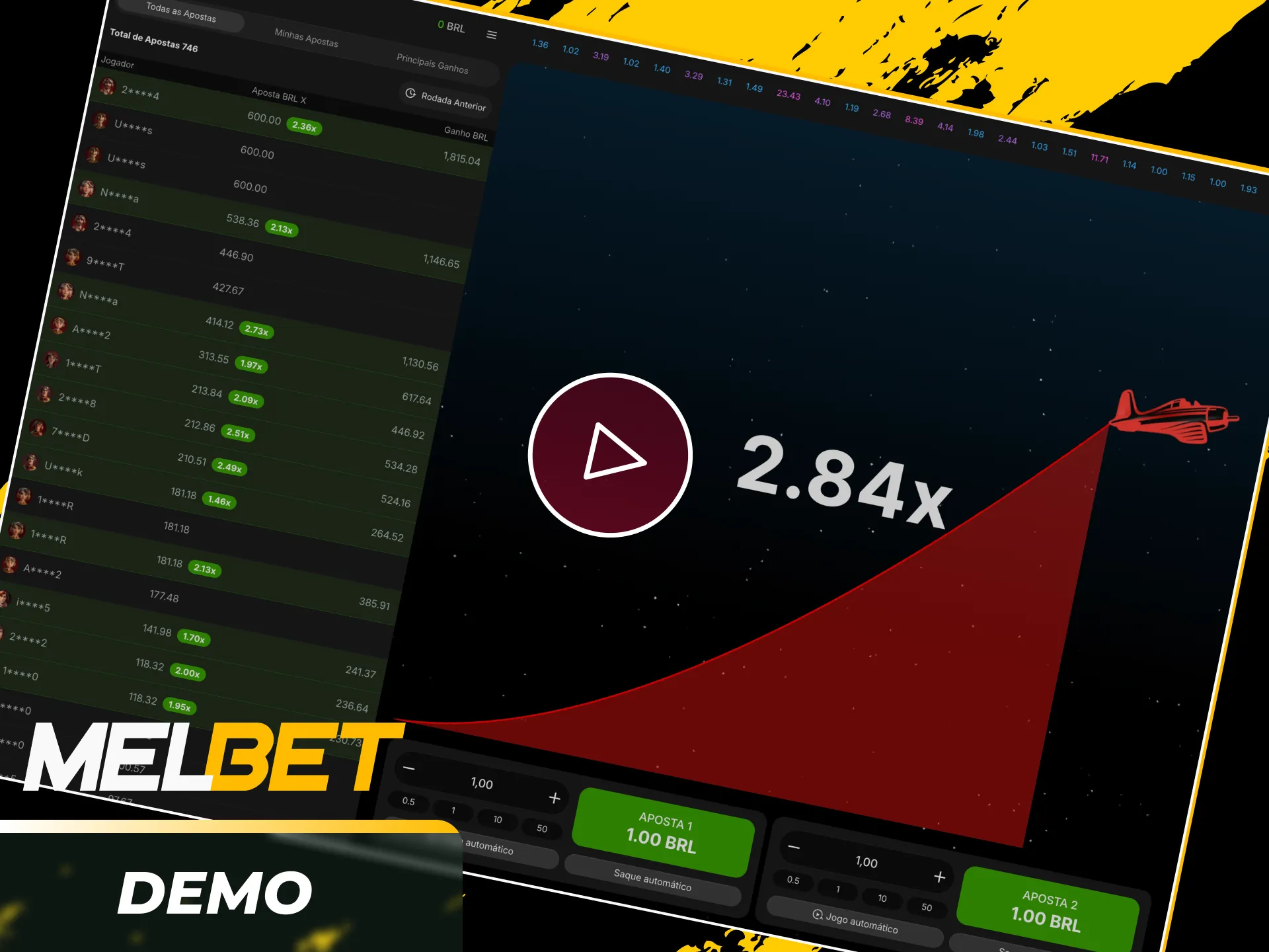 Experimente o modo demo do Aviator gratuitamente na Melbet.