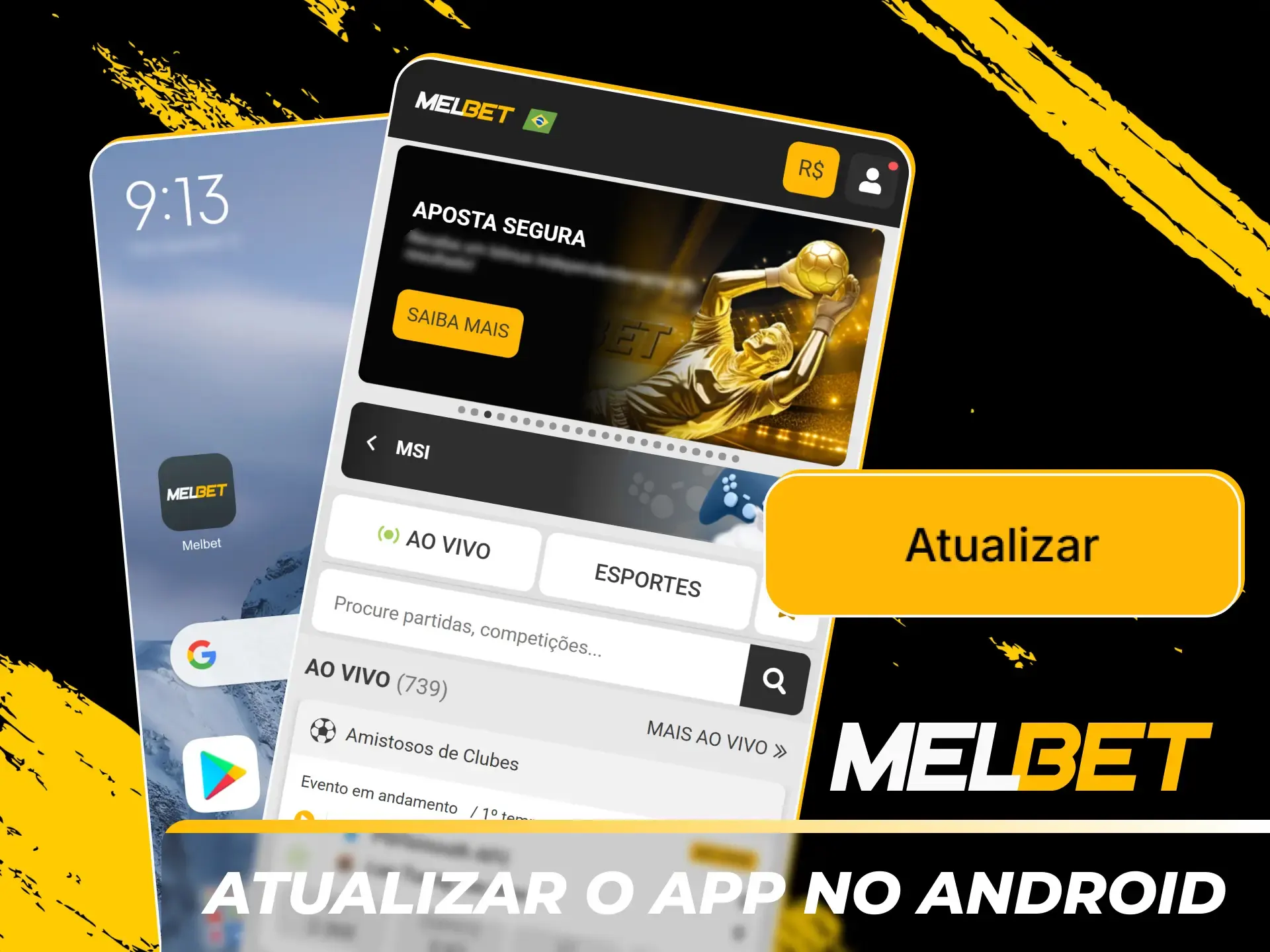 Instale a nova atualização para o app Android da Melbet oficial.